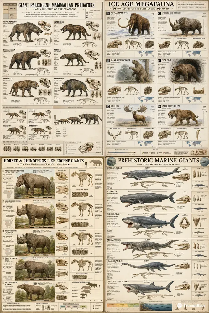 Paleogene Beasts Atlas Poster Compendiums