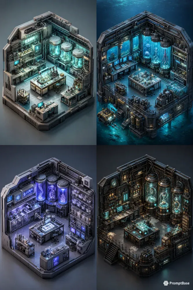 Isometric Scifi Research Dioramas