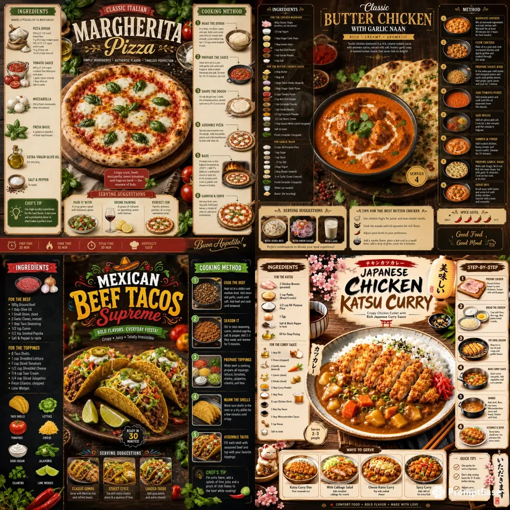 Culinary Recipe Infographic Kits