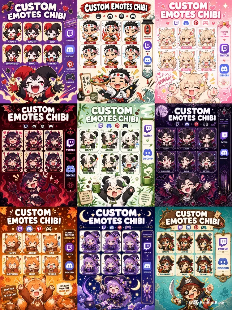 Chibistyle Twitch Emotes