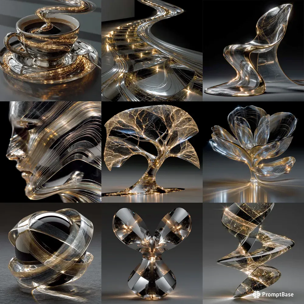 Liquid Chrome Surreal Scenes