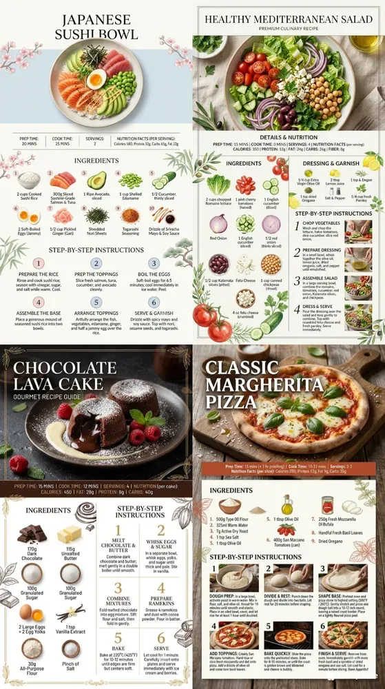 Modern Culinary Recipe Infographics