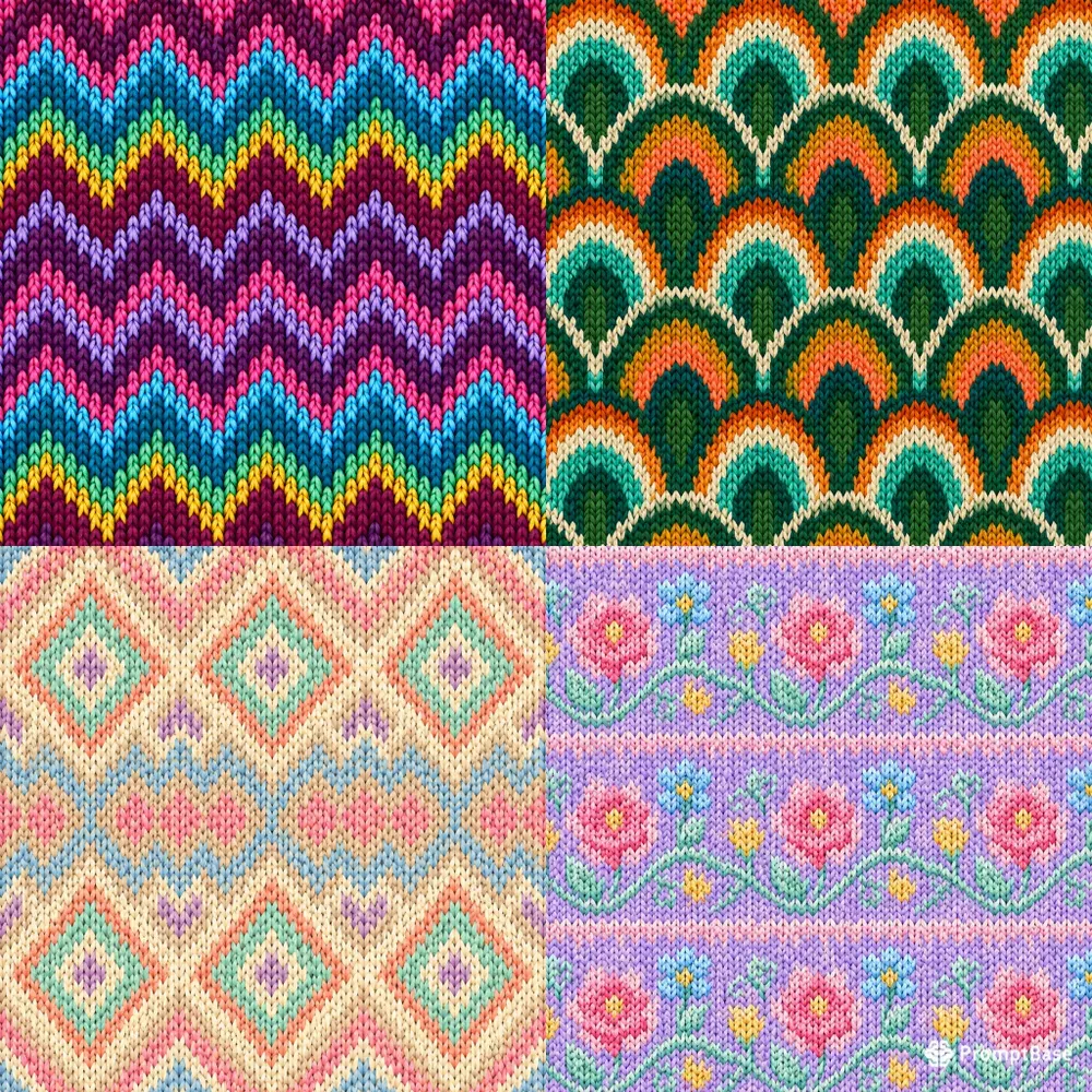 Modern Nordic Wave Knit Textile Designs