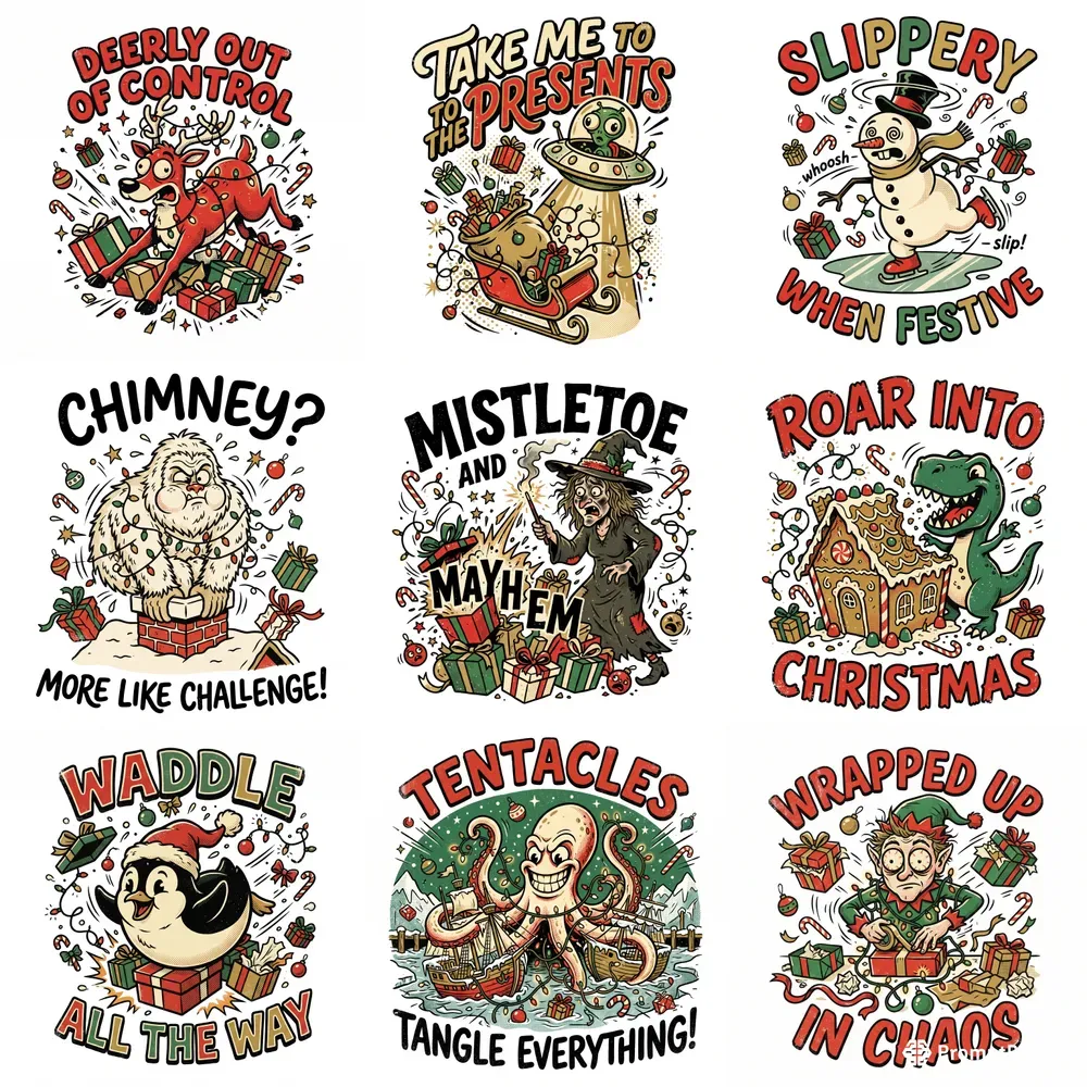 Funny Vintage Christmas Tshirt Art