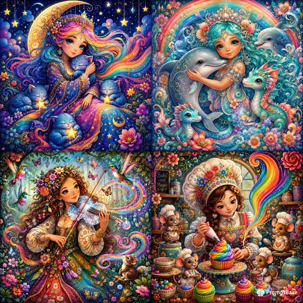 Whimsical Rainbow Soul Art Dreamy