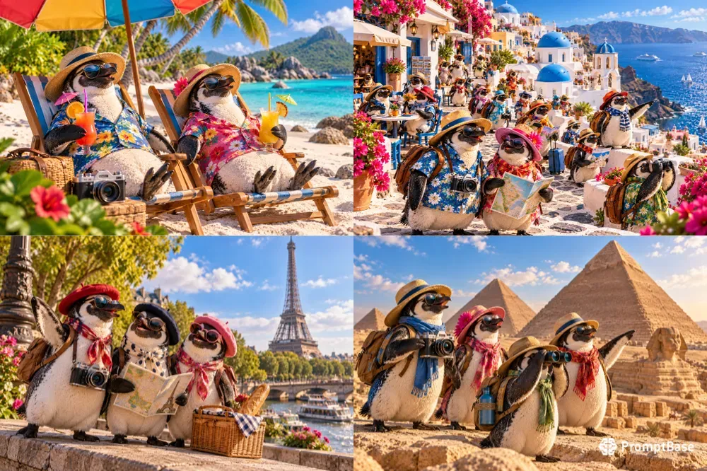 Penguins On Vacation