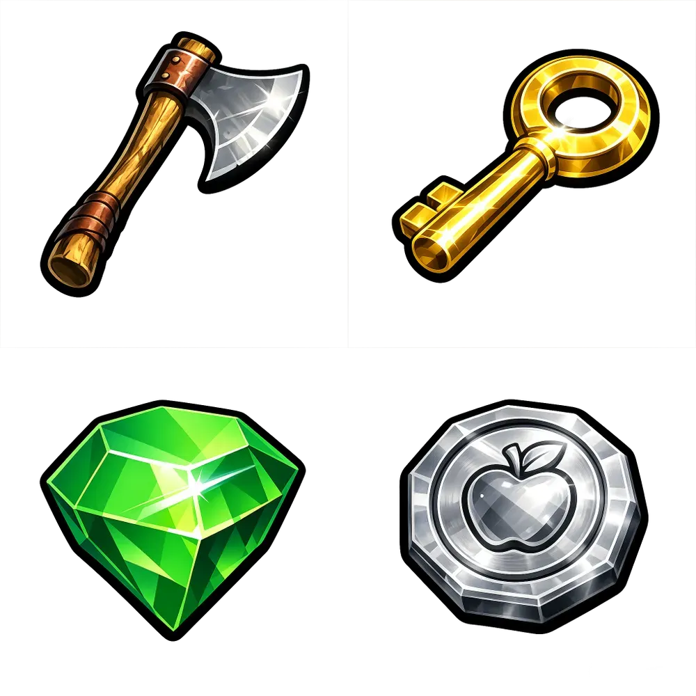 2D Game Icon Generator Cartoony Items