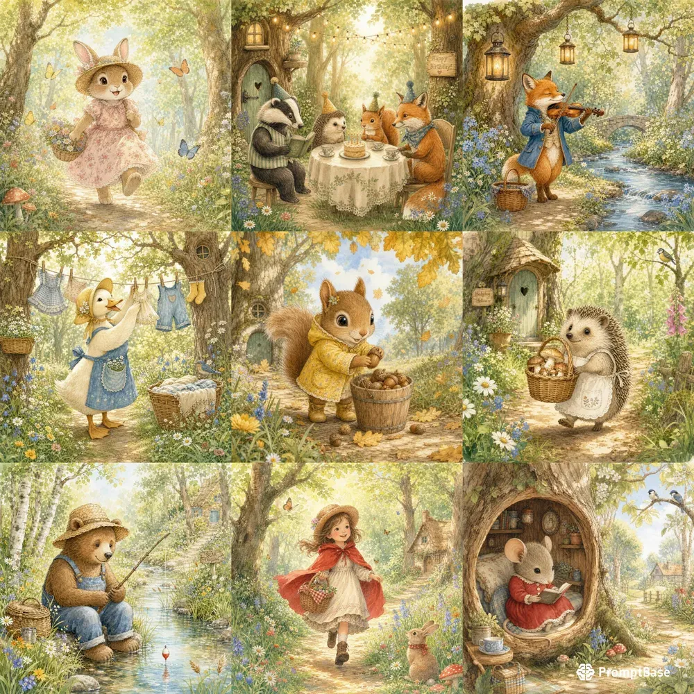 Woodland Fairytale Storybook Art