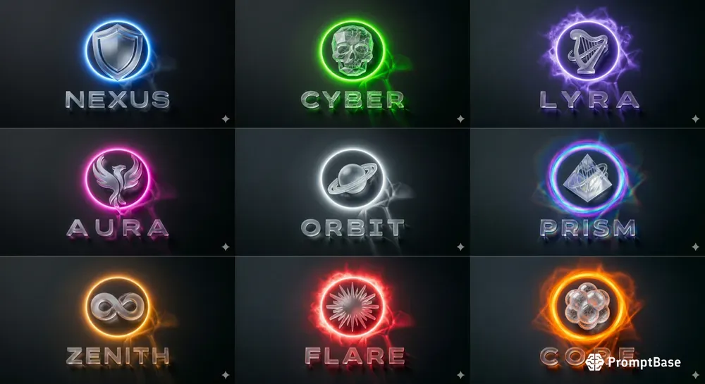 3D Neon Halo Glass Logo Architects