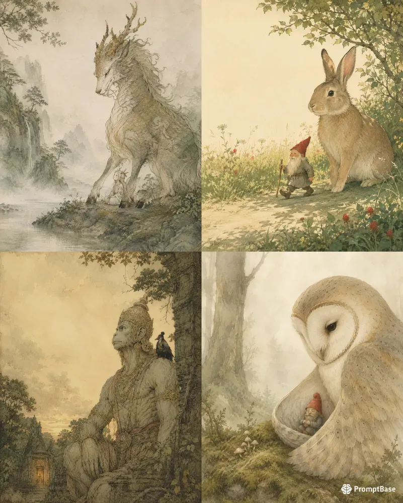 Minimalist Classic Fairytale Folk Art