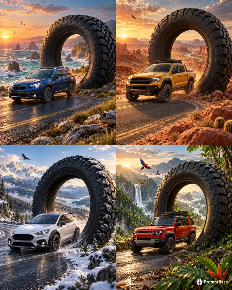 Giant Tire Portal Car Ads