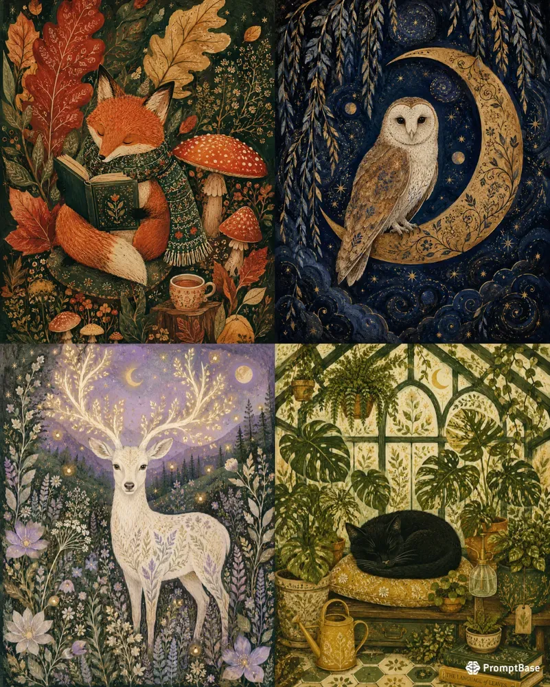 Whimsical Handdrawn Folk Art