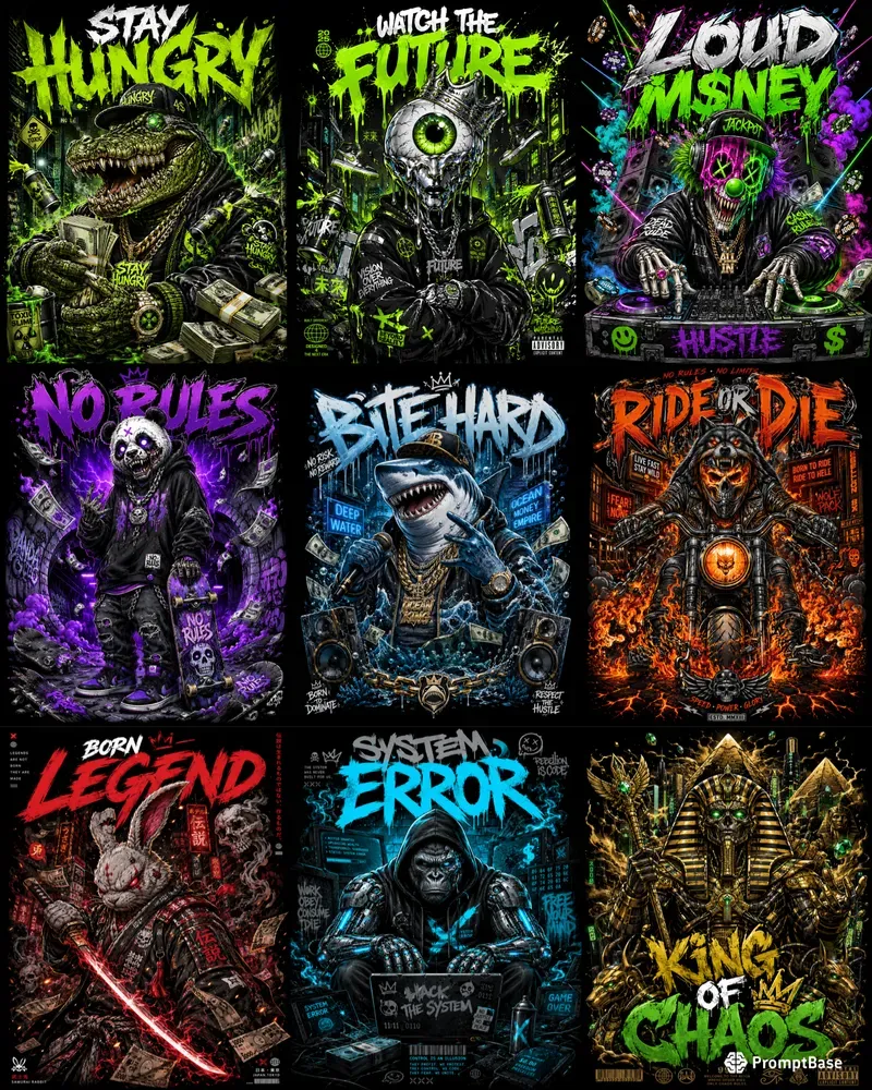 Neon Toxic Hypebeast Graphic Sets