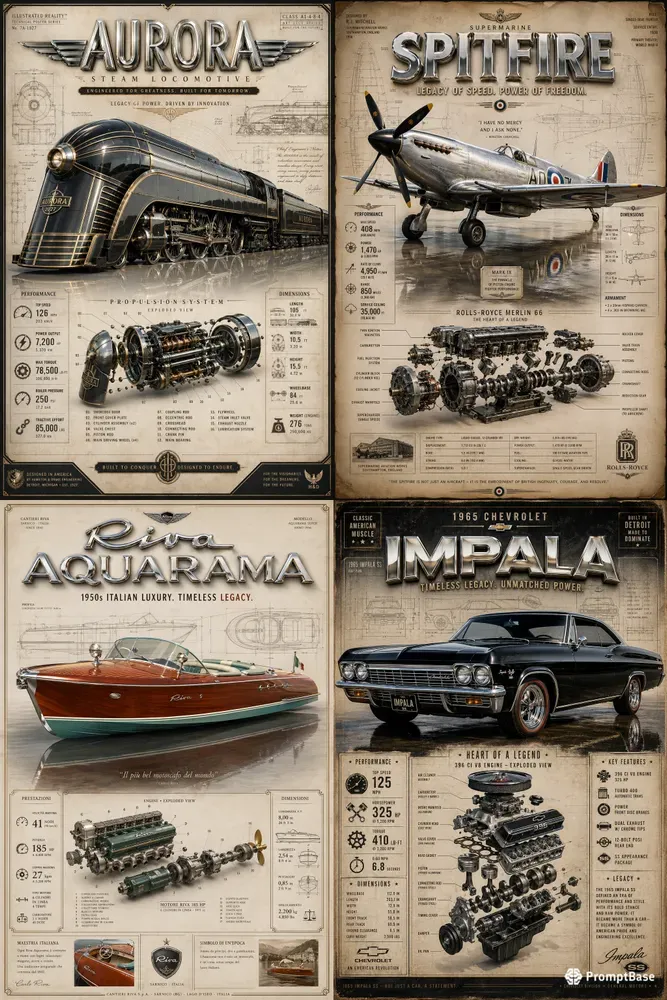Vintage Automotive Infographic Creators