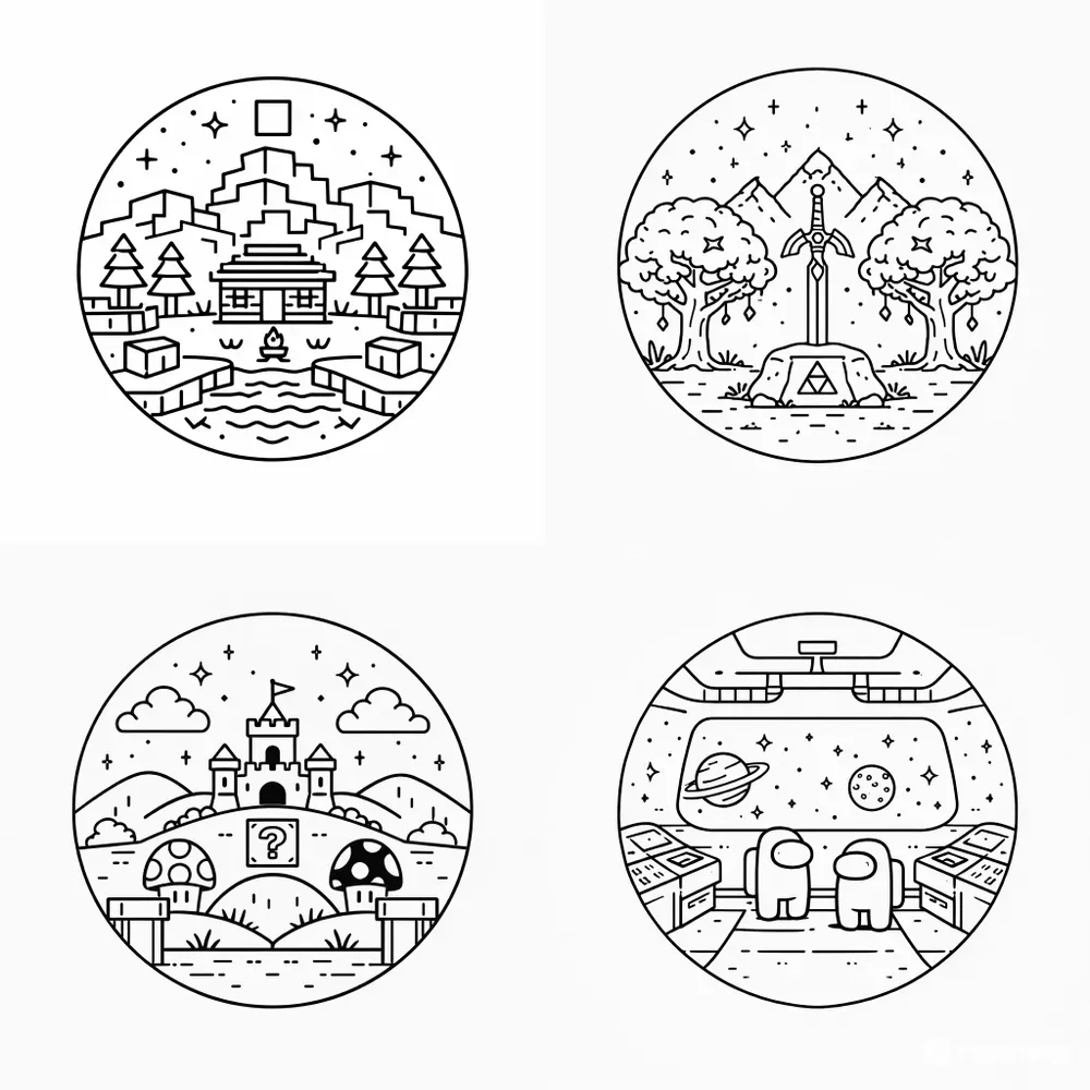 Minimalist Video Game Badges