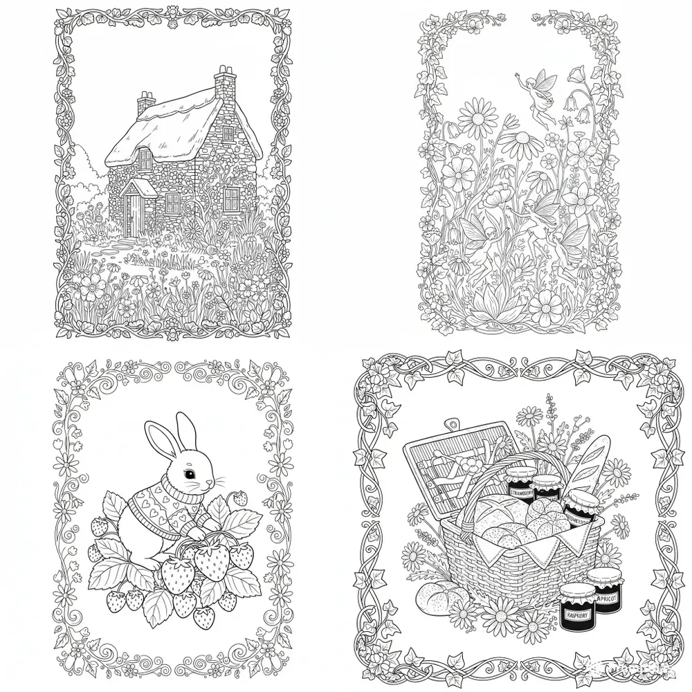 Cozy Cottagecore Colouring Books