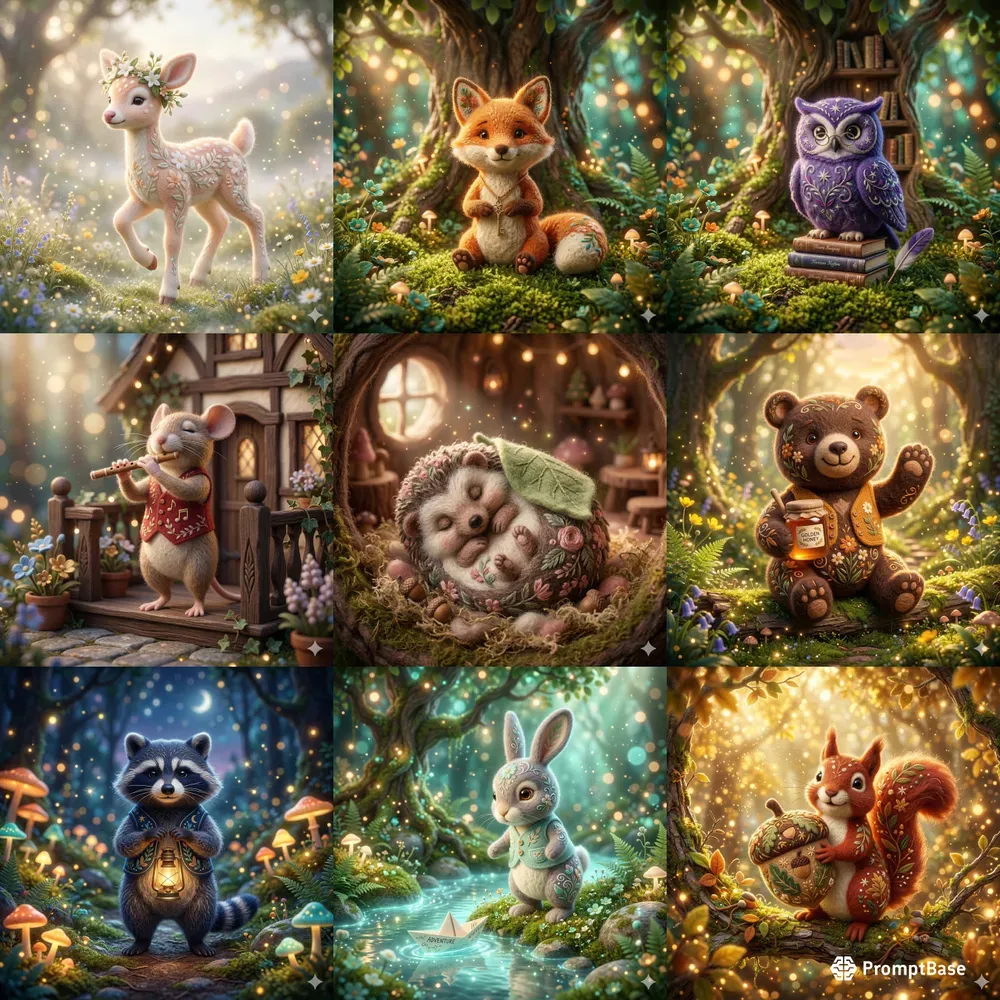 3D Felted Wool Storybook Animals