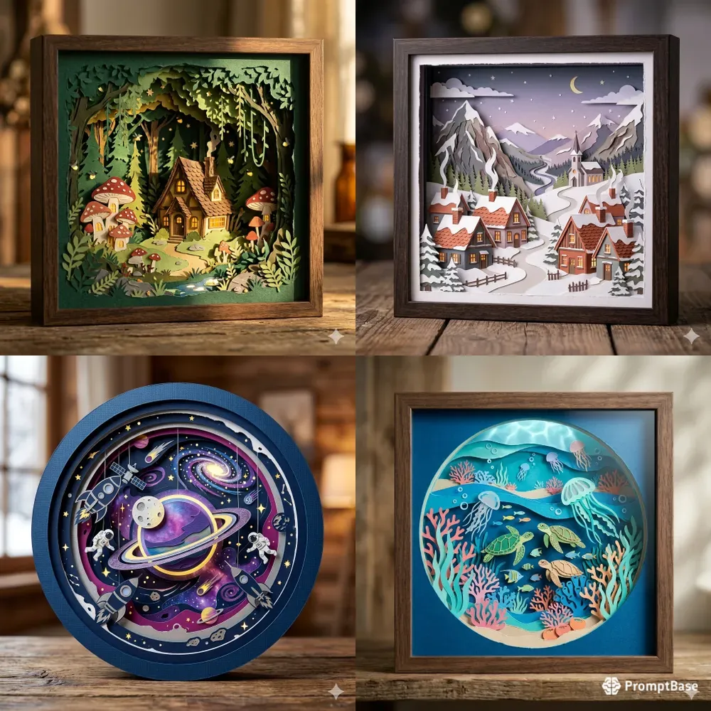 Cinematic Paper Craft Diorama Worlds
