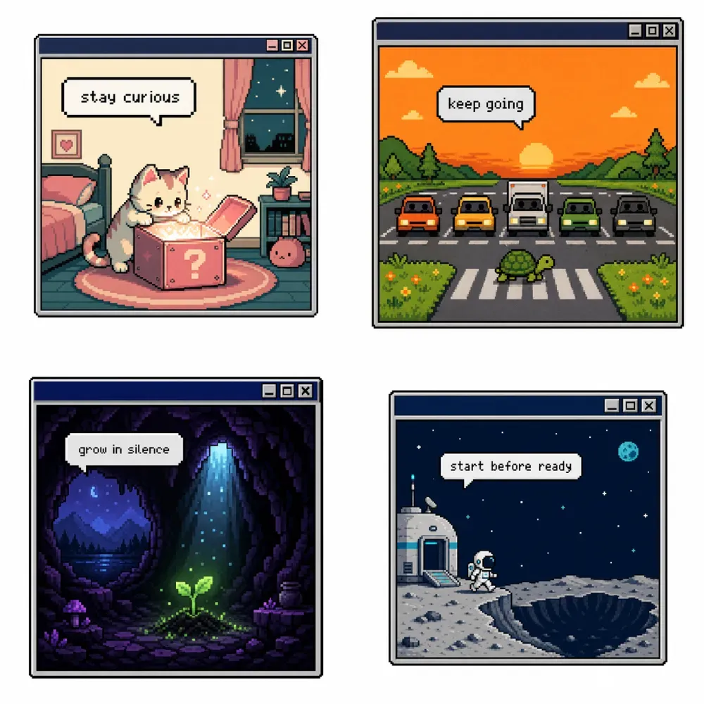 Retro Pixel Quote Posters