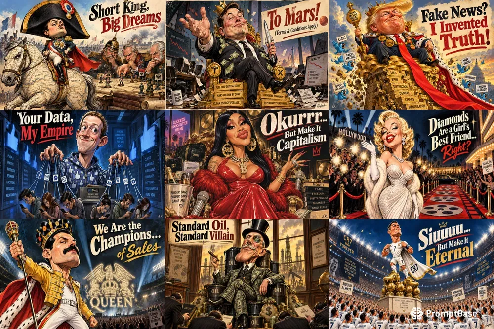 Sarcastic Celebrity Caricatures