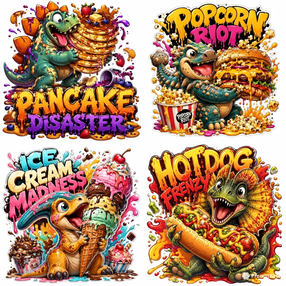 Funny Dino Food Madness