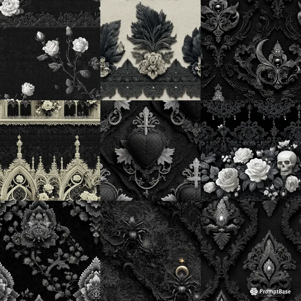 Seamless Vintage Gothic Lace Designs