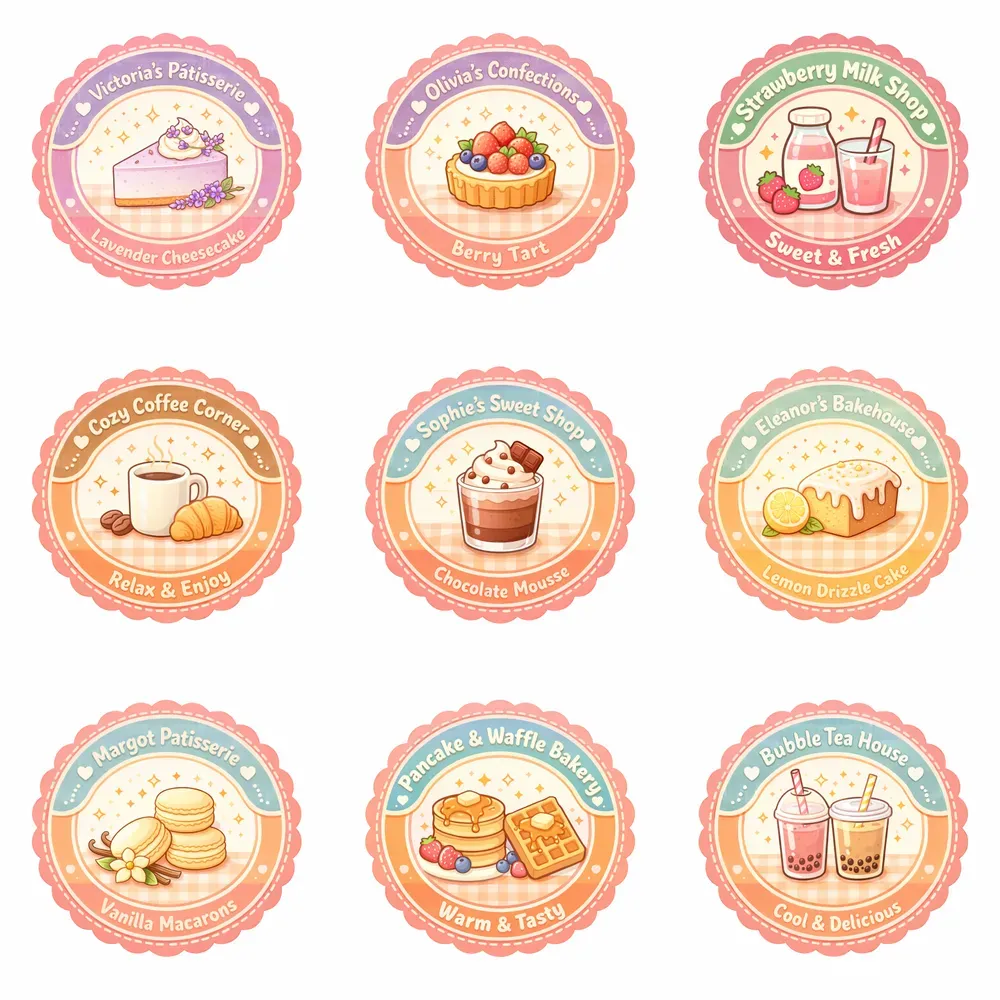 Cute Pastel Circular Logos