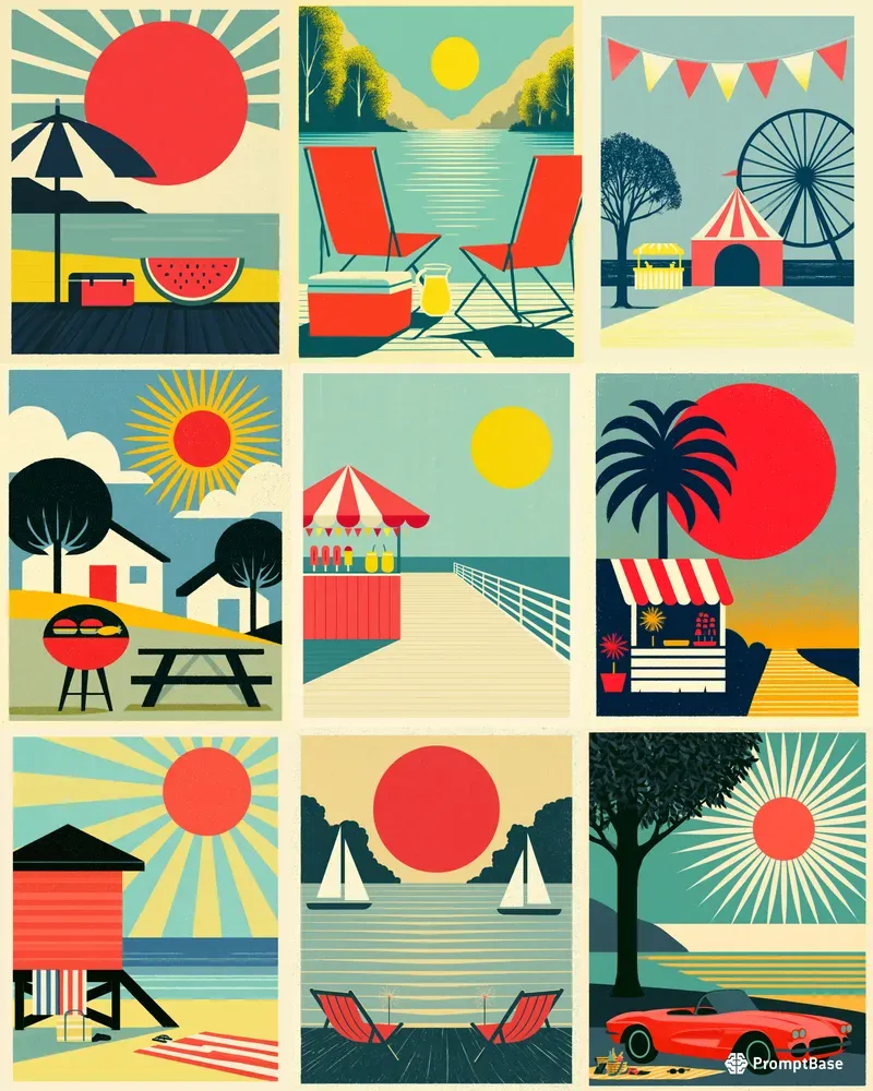 Retro Summer Posters