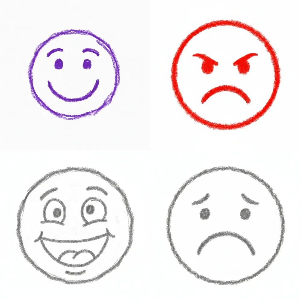 Handdrawn Crayon Emojis
