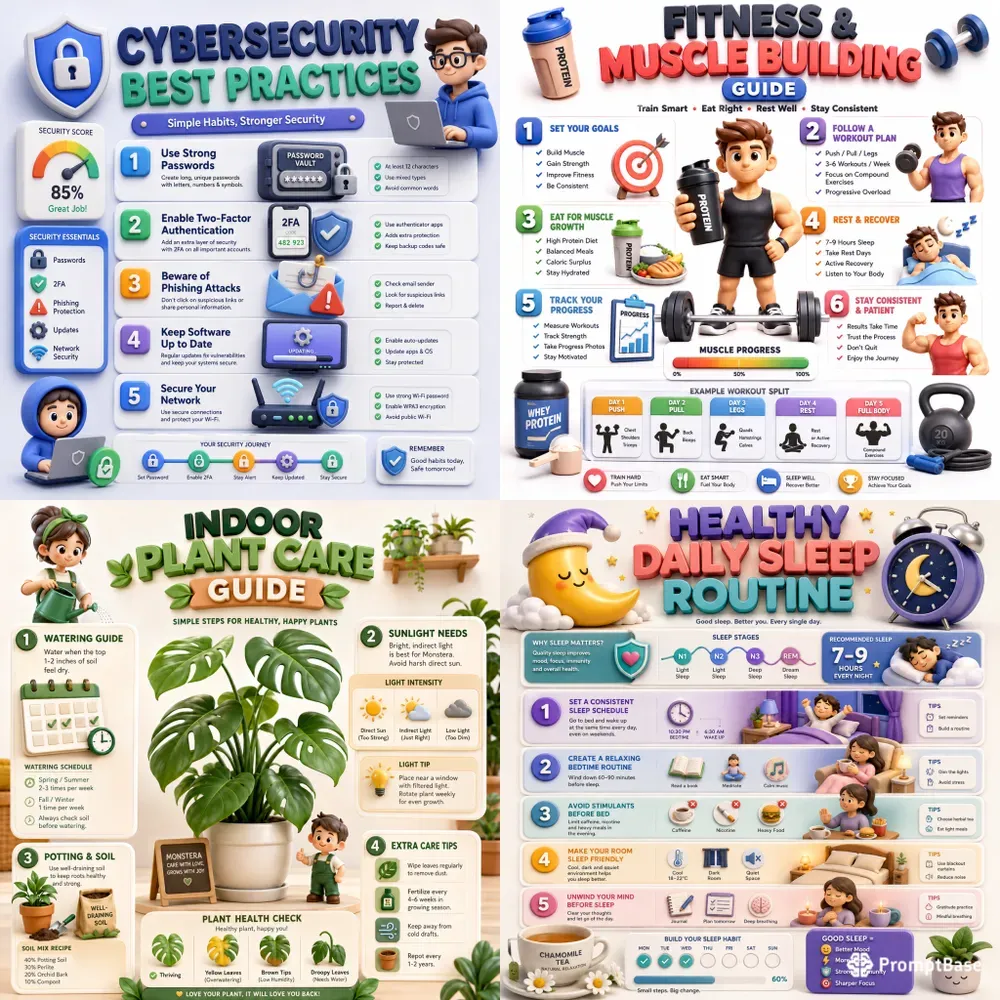 3D Clay Infographic Posters