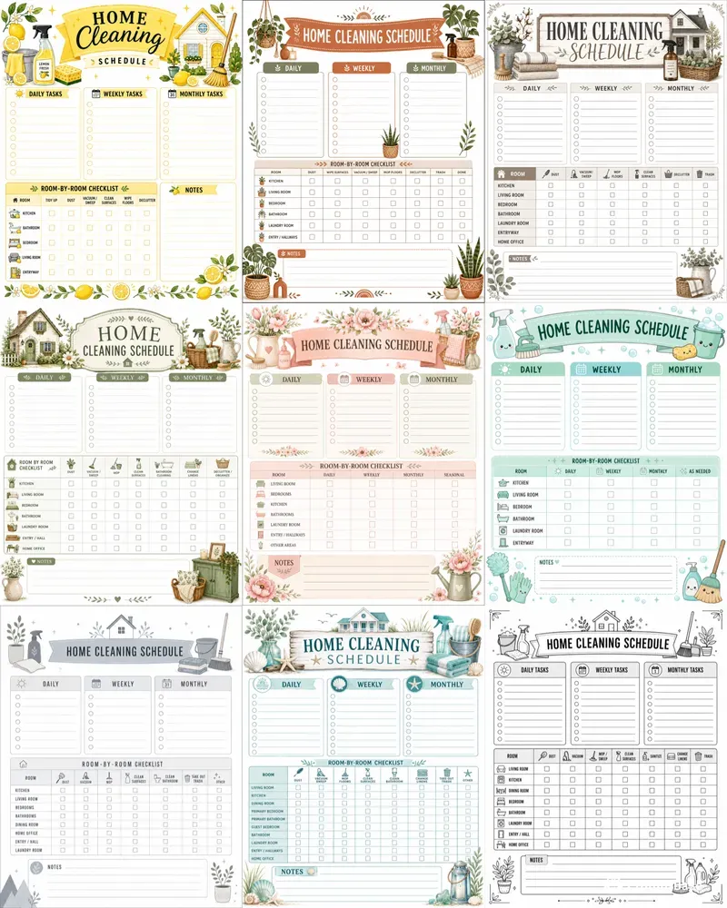 Cleaning Schedule Planner Pages