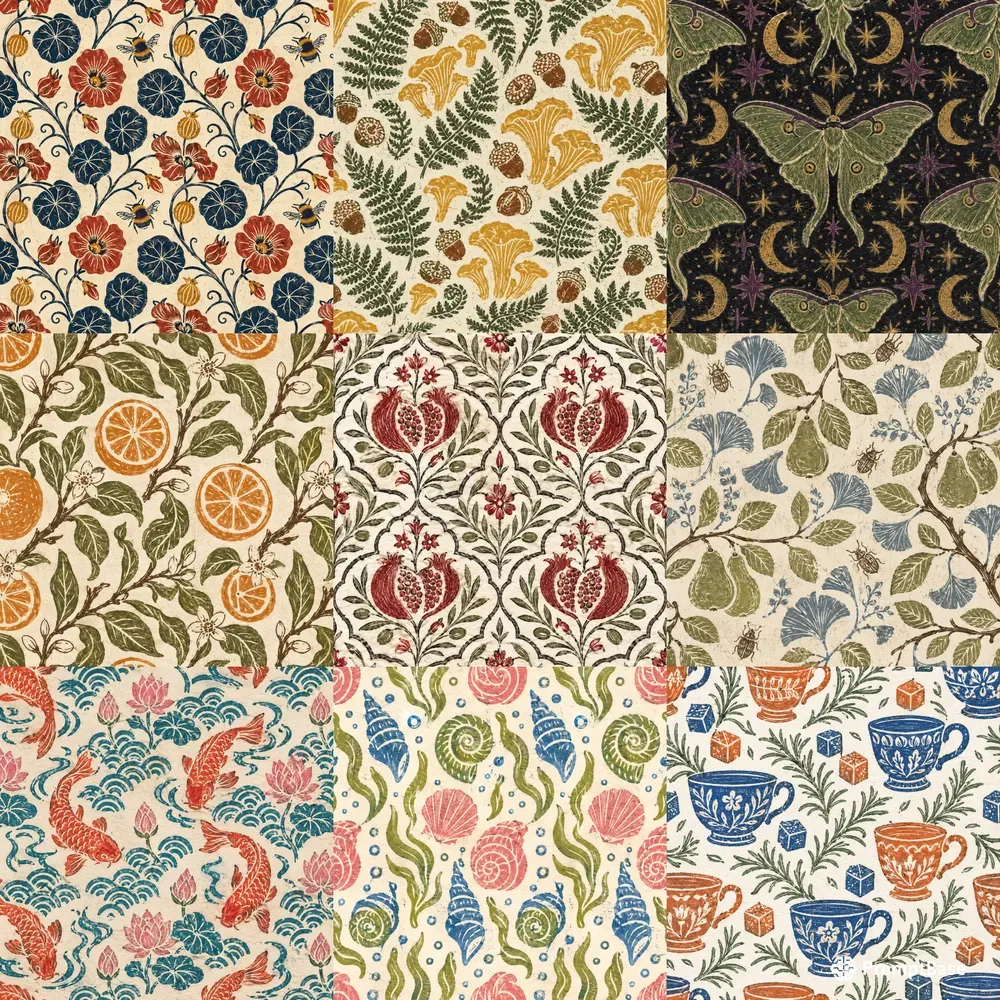 Block Print Seamless Patterns