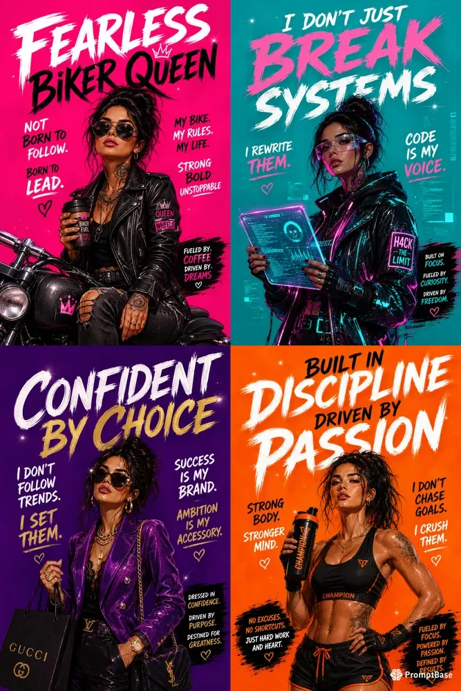 Bold Motivational Fashion Quote Posters