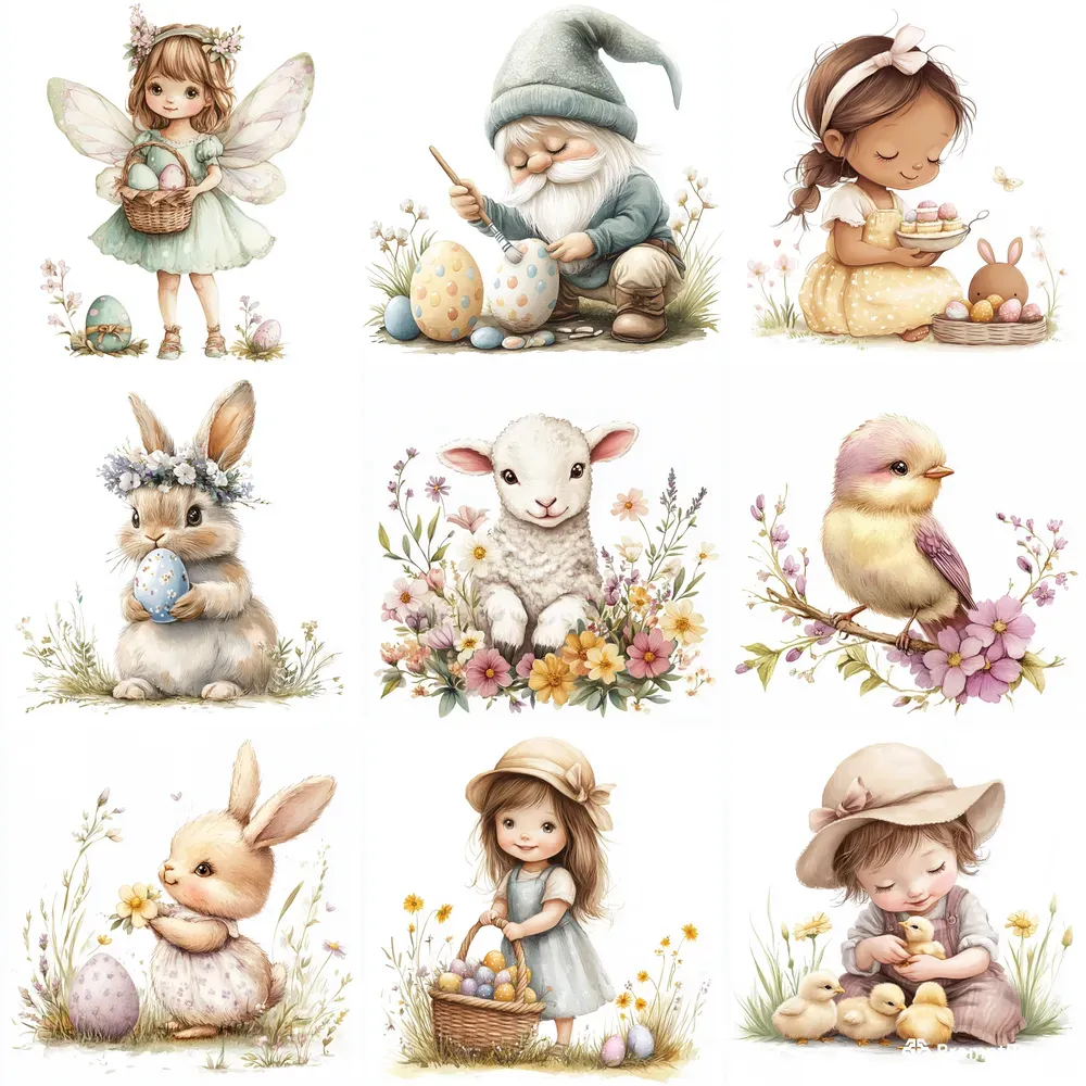 Chic Easter Clipart Illustrations
