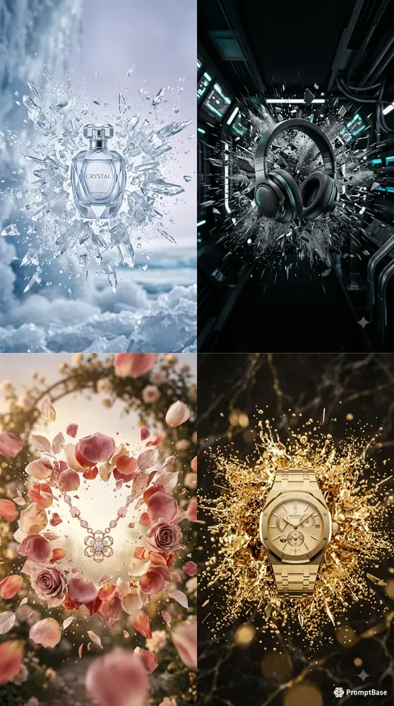Explosive Product Advertising Visuals
