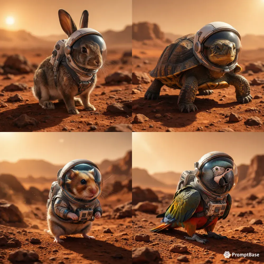 Pets Standing On The Surface Of Mars