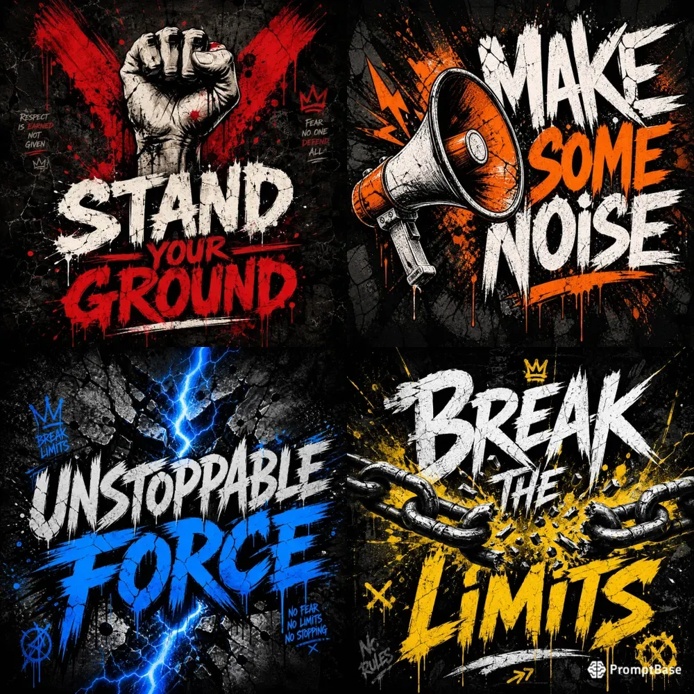Grunge Streetwear Protest Typography Art