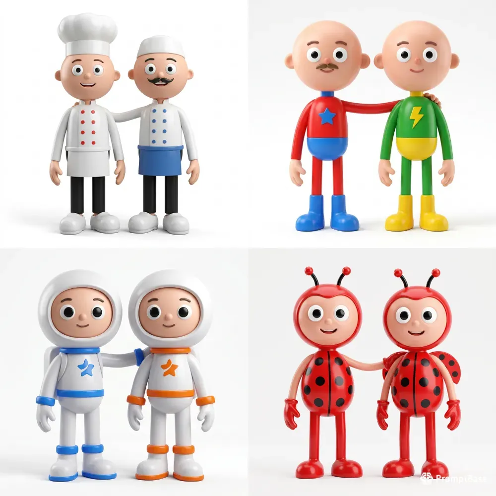Stylized 3D Cartoon Duos