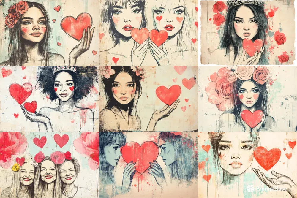 Gritty Valentines Illustrations