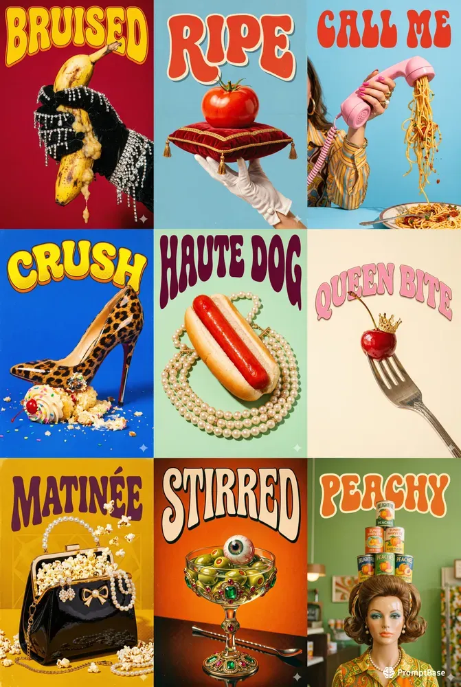 Retro Kitsch Editorial Posters