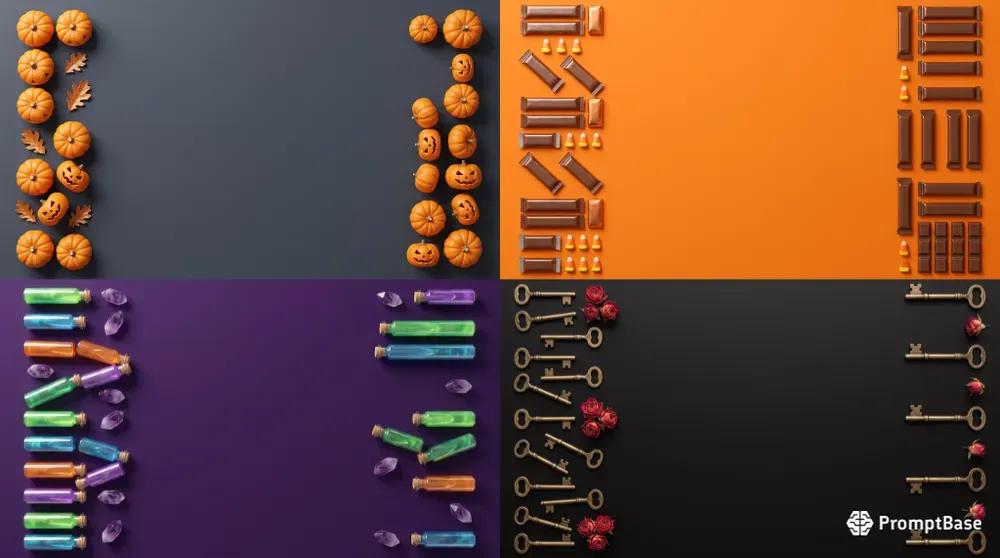 3D Halloween Vertical Frame Mockups