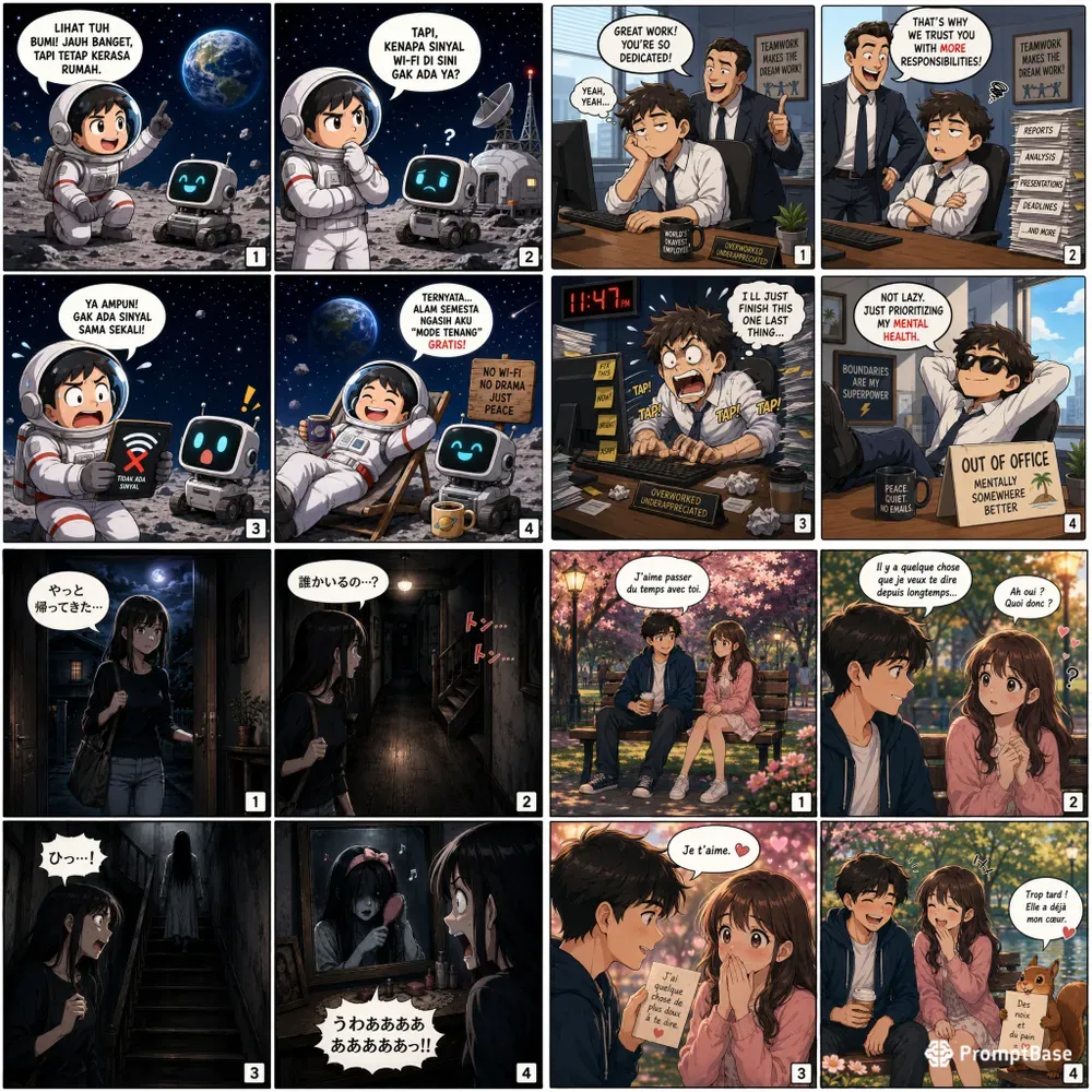 4panel Comic Strip Generator
