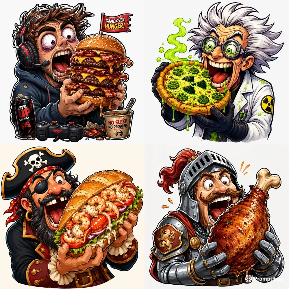 Extreme Food Obsession Cartoons