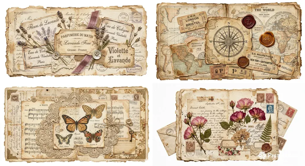 Vintage Junk Journal Page Generator