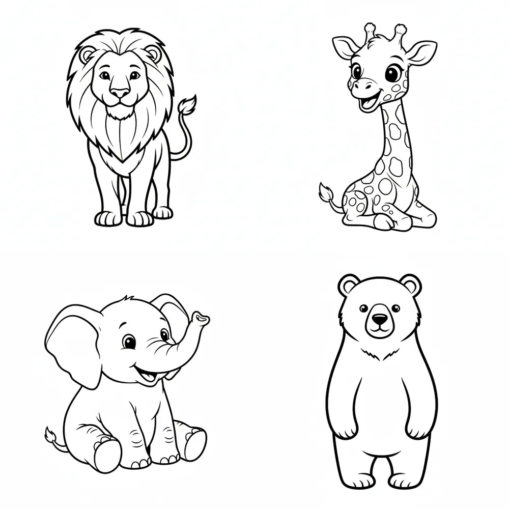 Universal Animal Coloring Page Line Art