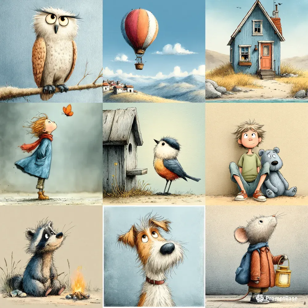 Watercolor Storybook Ink Cozy Charms