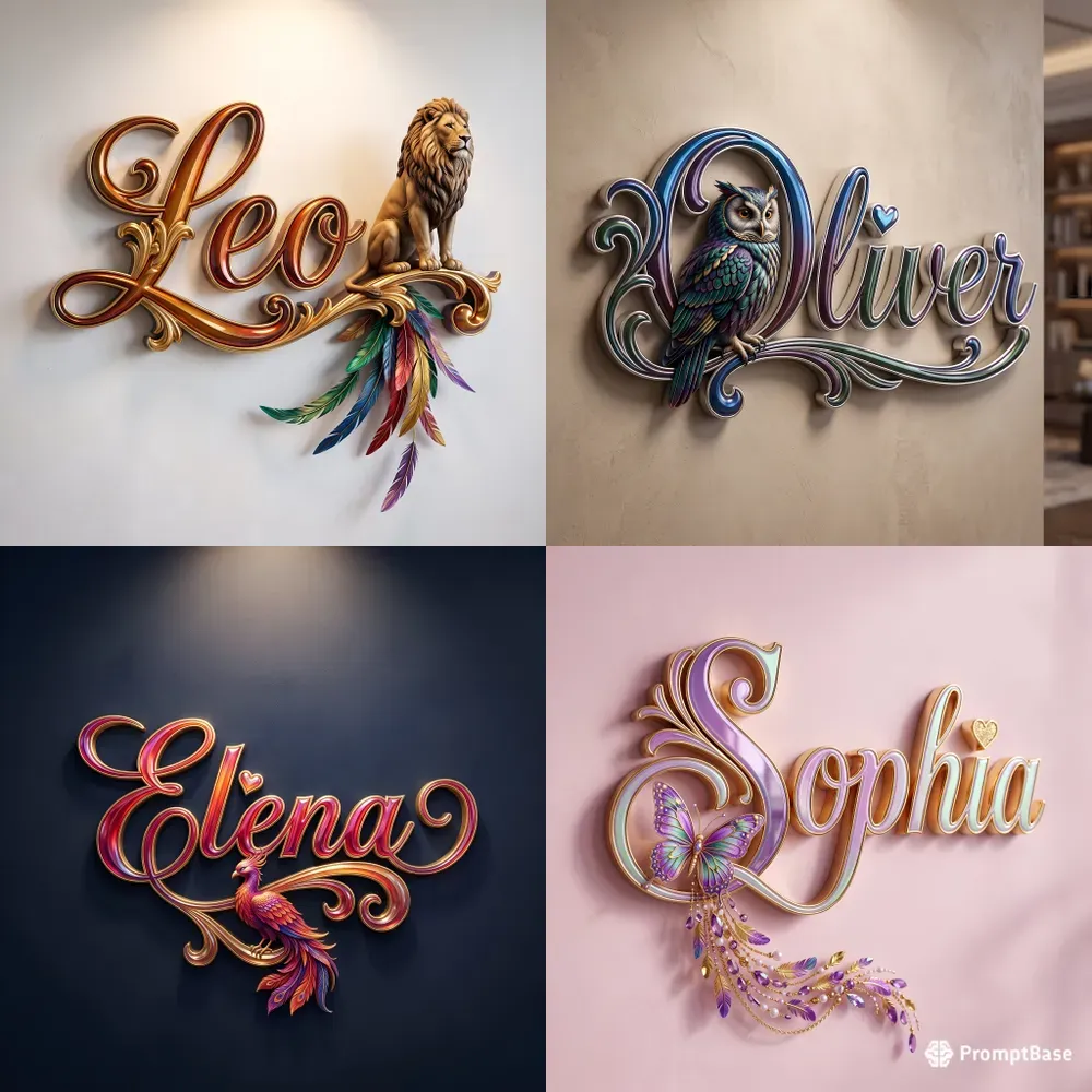 3D Luxury Ornamental Name Signs