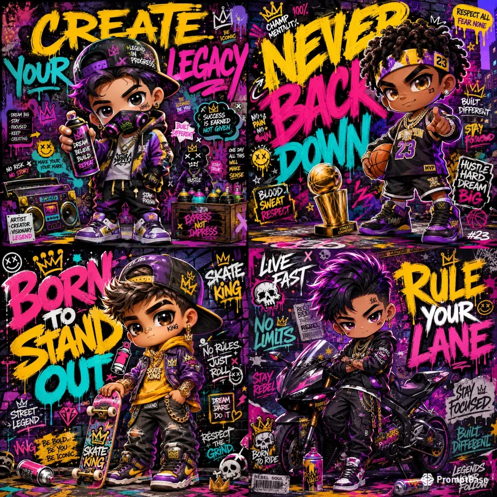 Urban Chibi Streetart Character Poster