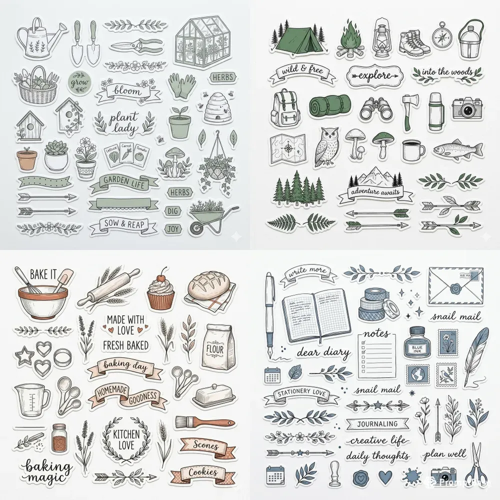Delicate Fine Line Stickers