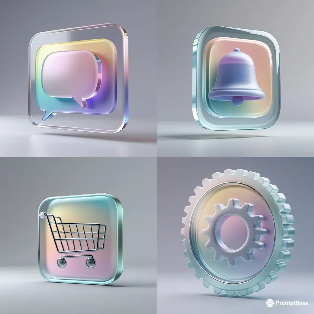 3D Matte Glass App Icon Sets